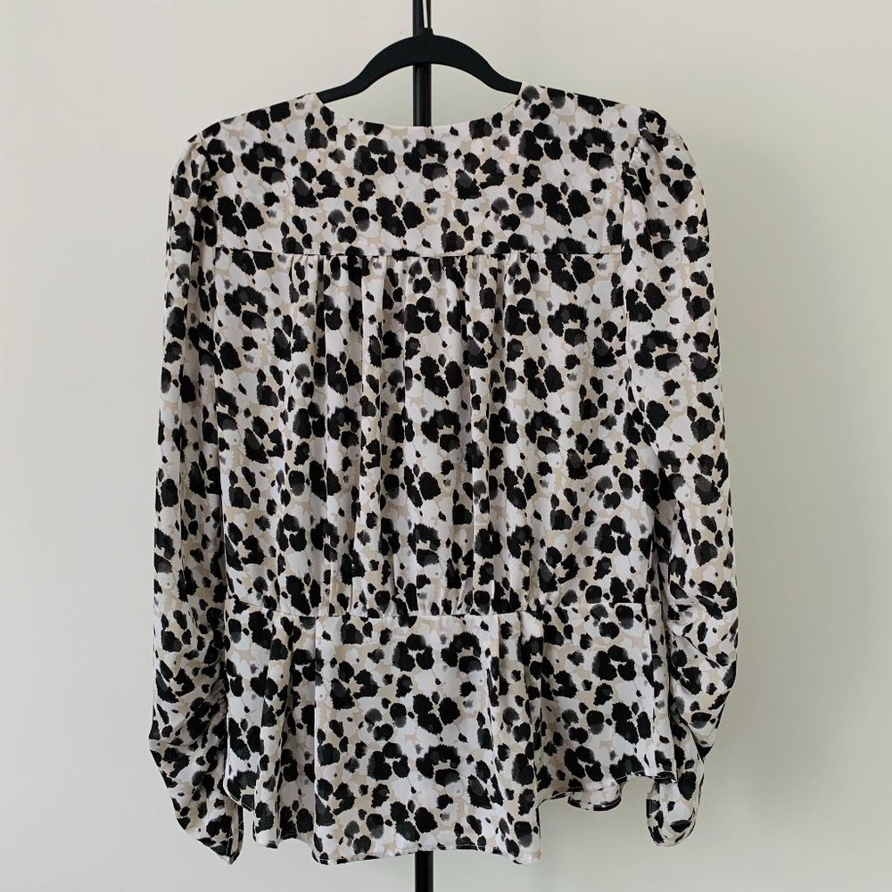 Cabi Rosette Leopard Print Blouse - image 2
